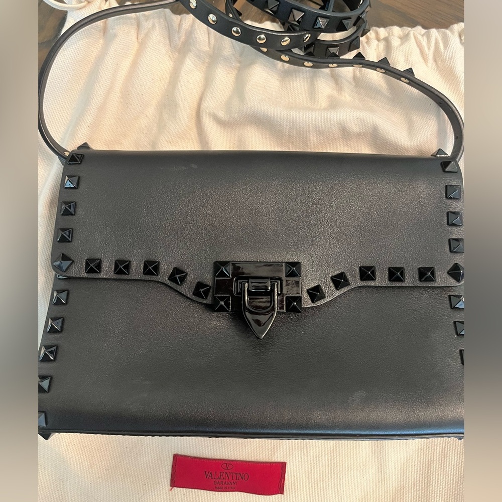 Valentino Black on Black Rockstud Crossbody